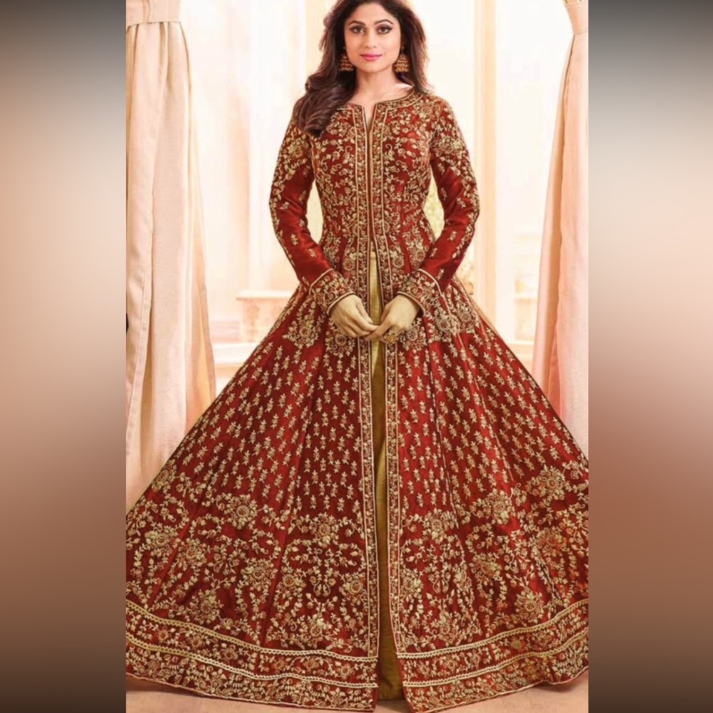 Elegant Red Embroidered Dress
